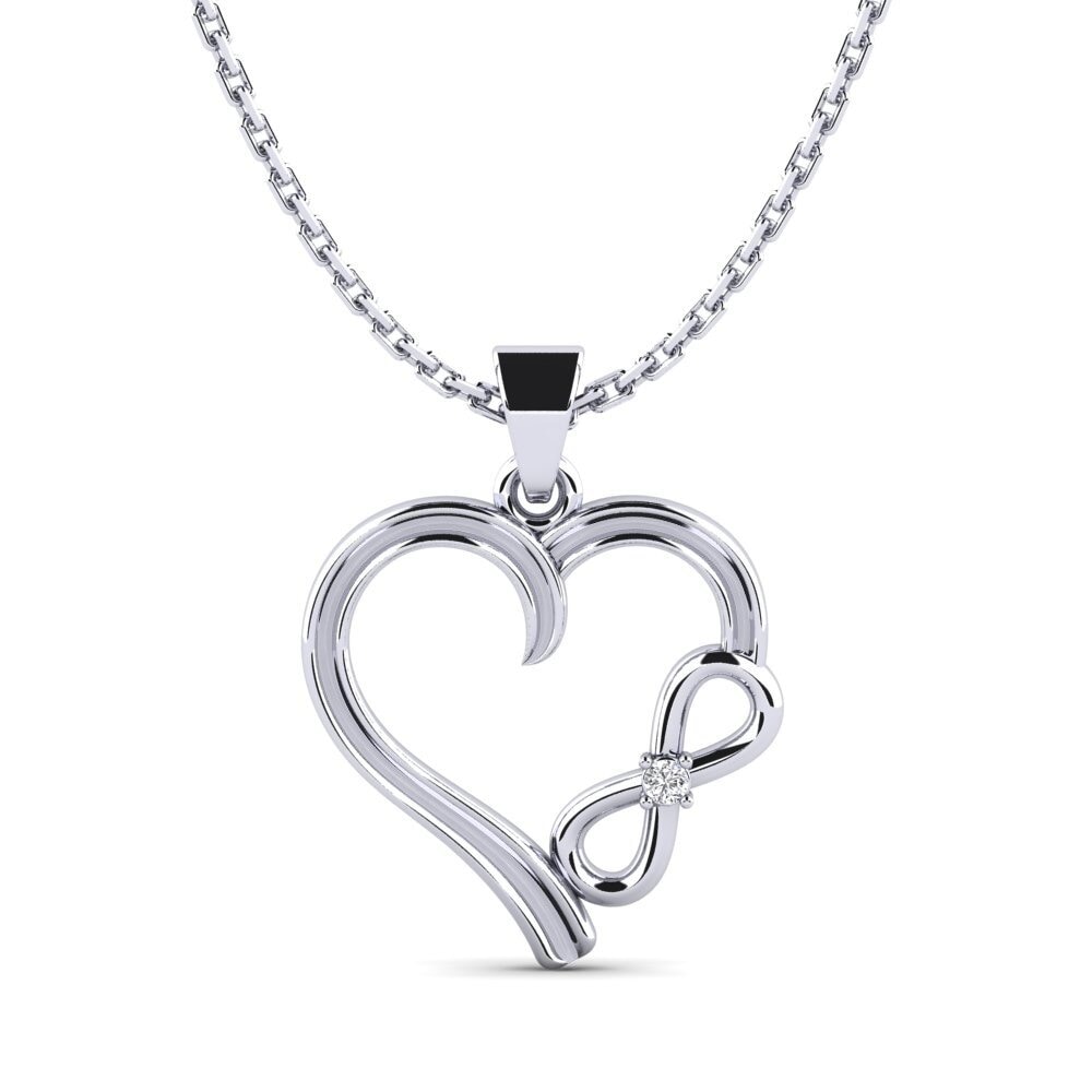 Plata 925 Diamante cultivado en laboratorio Colgante de Mujer Lisa