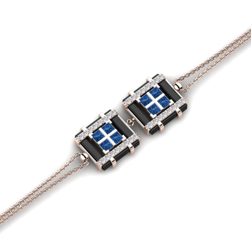 14K Rose Gold Dark Blue Zirconia Bracelet Littrell