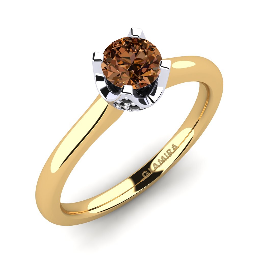 18k Oro Amarillo & Blanco Anillo de compromiso Litzy