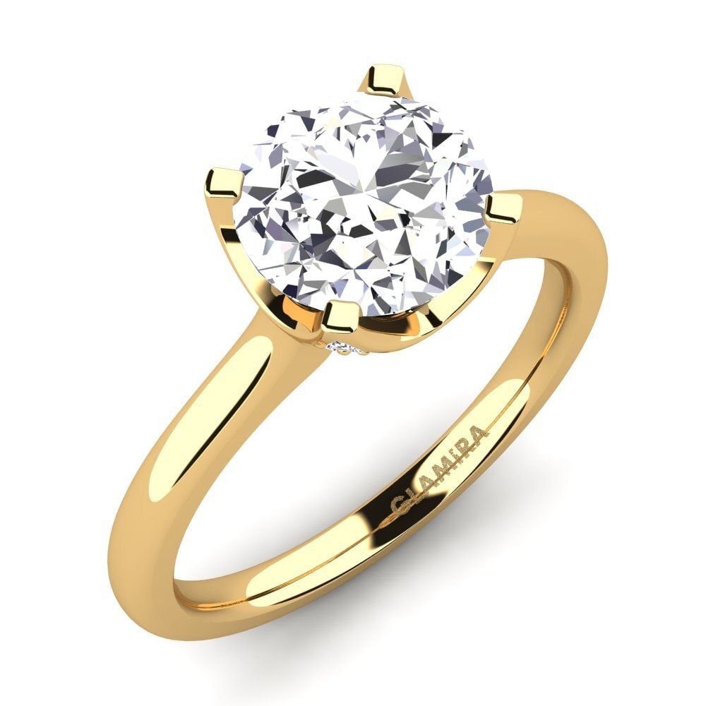 Gelbgold 585 Rund Verlobungsringe Litzy 2.0 crt