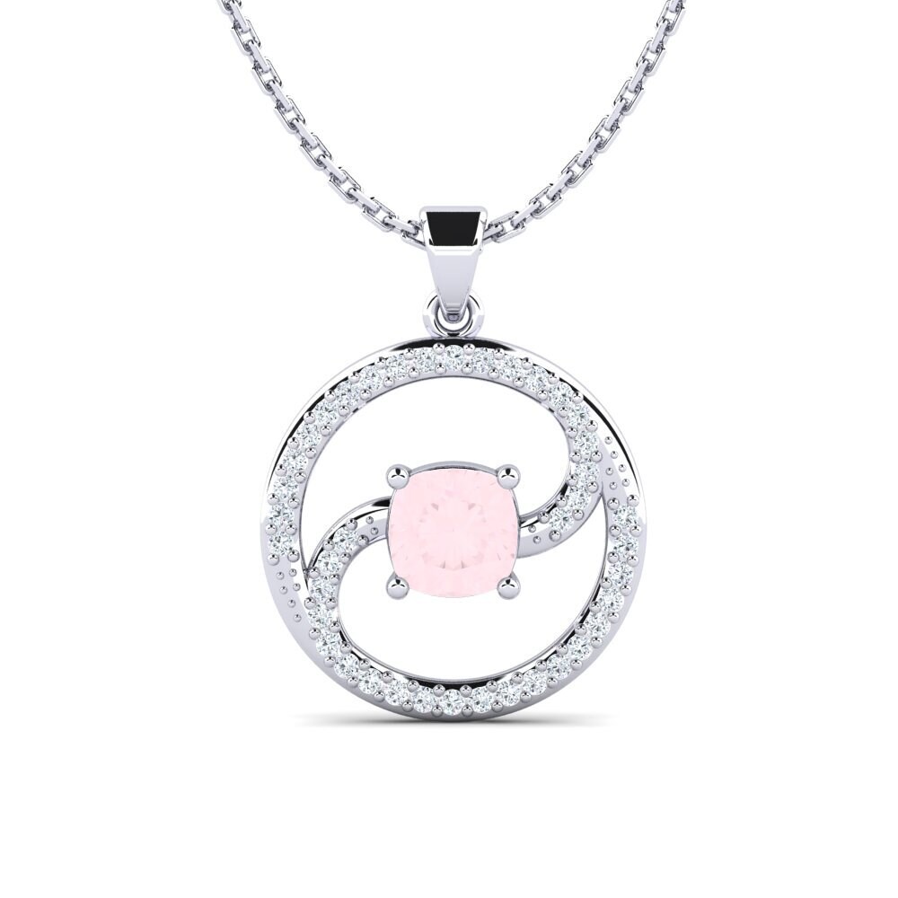 Cushion Rose Quartz Women's Pendant Liuba