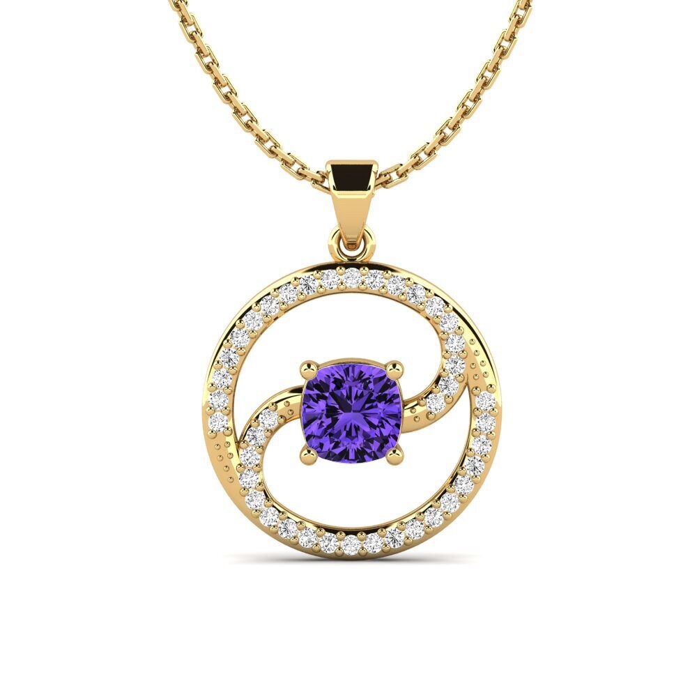 Gelbgold 585 Tansanit Damen anhänger Liuba