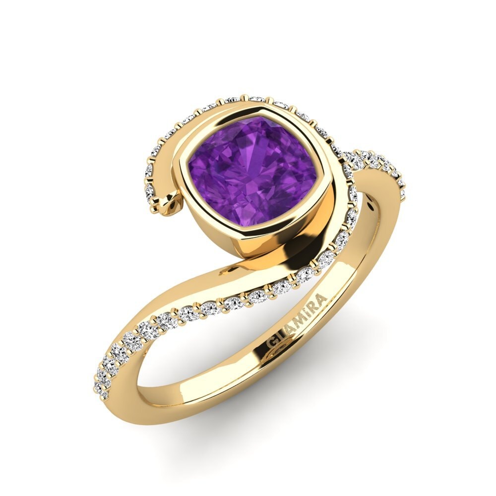Amethyst Engagement Ring Lmed