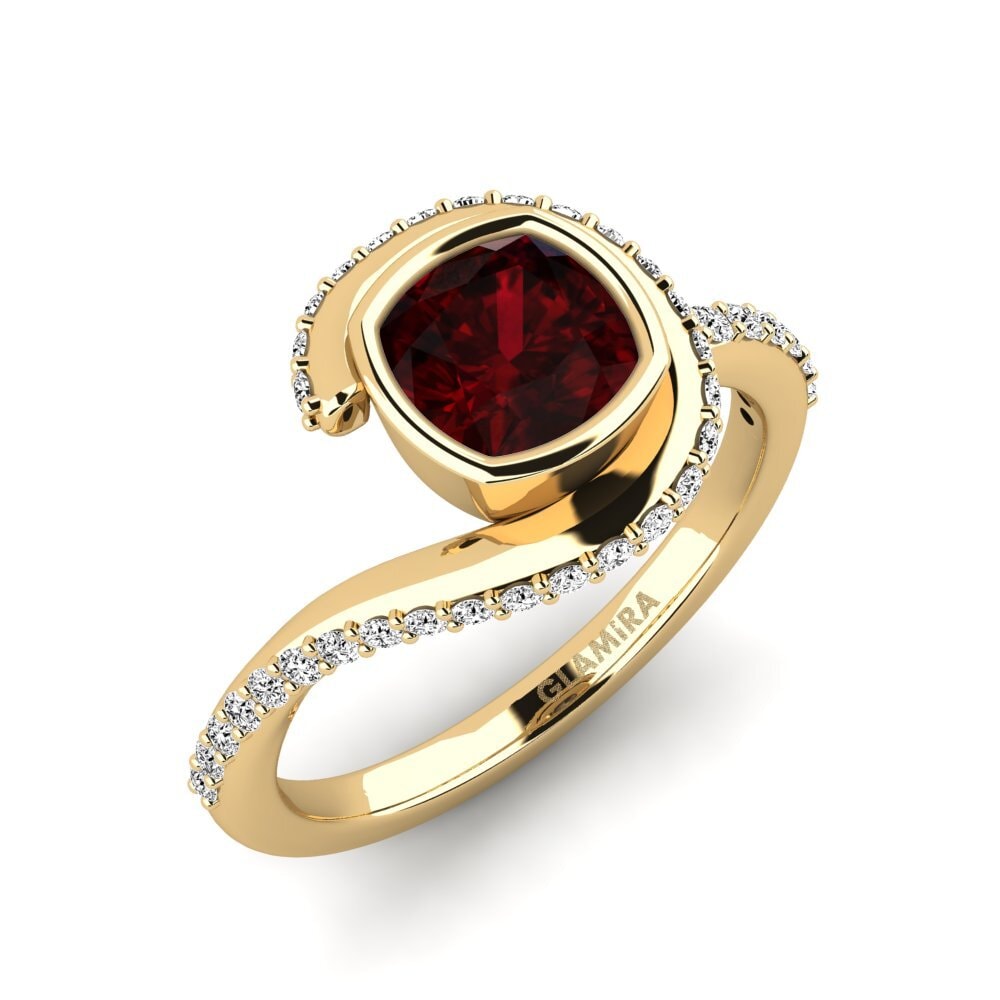 Garnet Engagement Ring Lmed