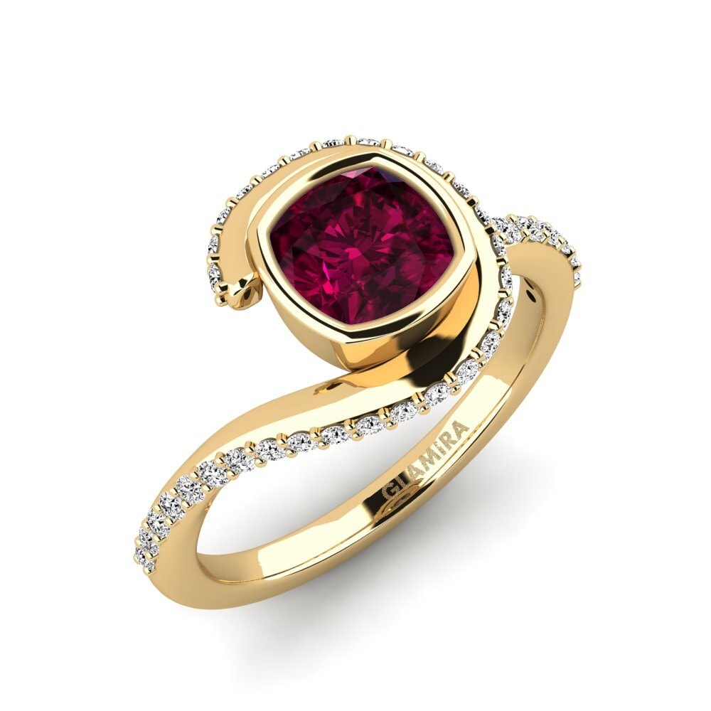 Rhodolite Garnet Engagement Ring Lmed