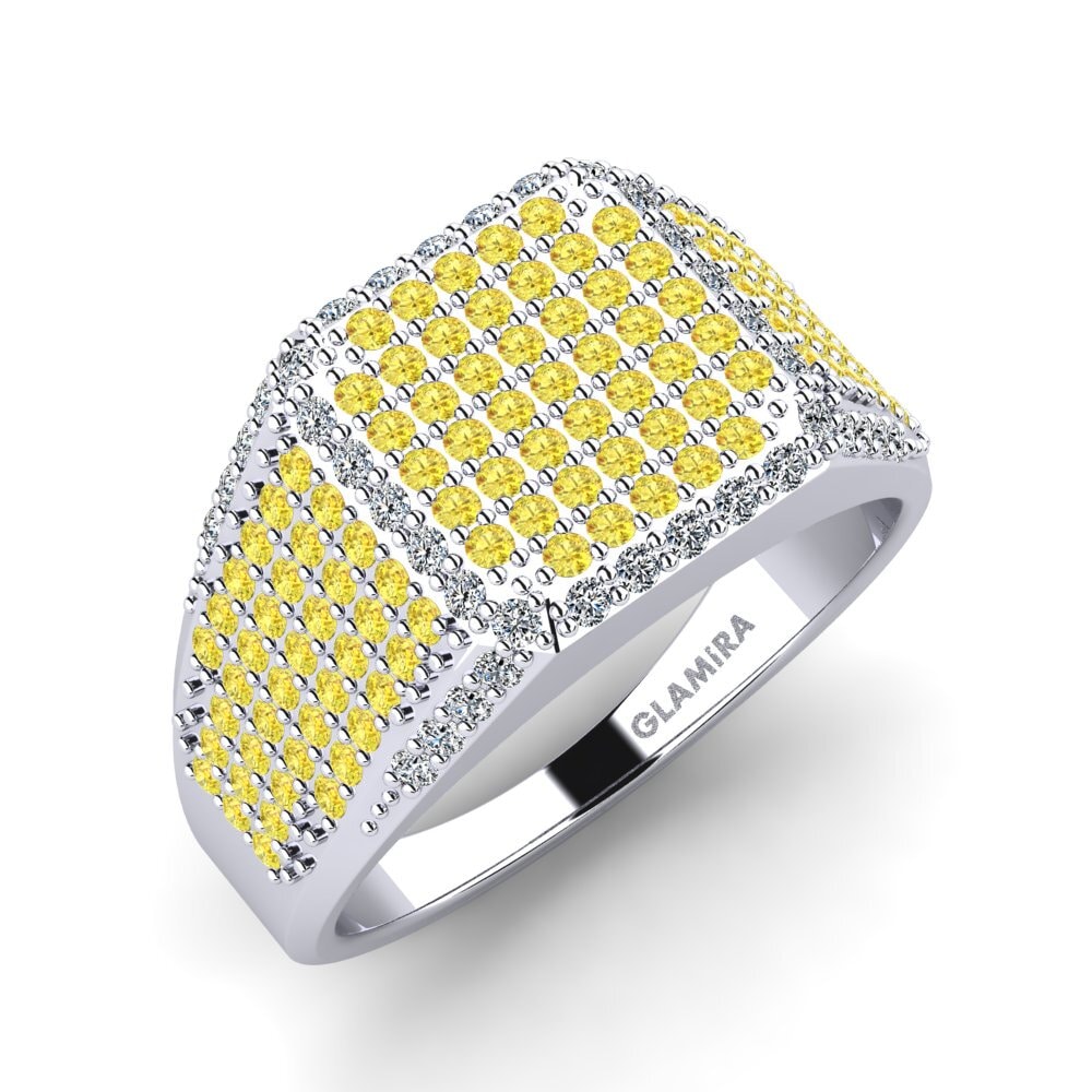 Yellow Sapphire Men's Pinky Ring Lmun