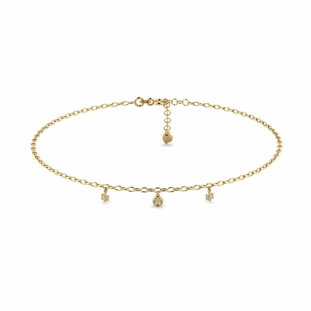 Or Jaune 18k Chaîne cheville femme Loaves