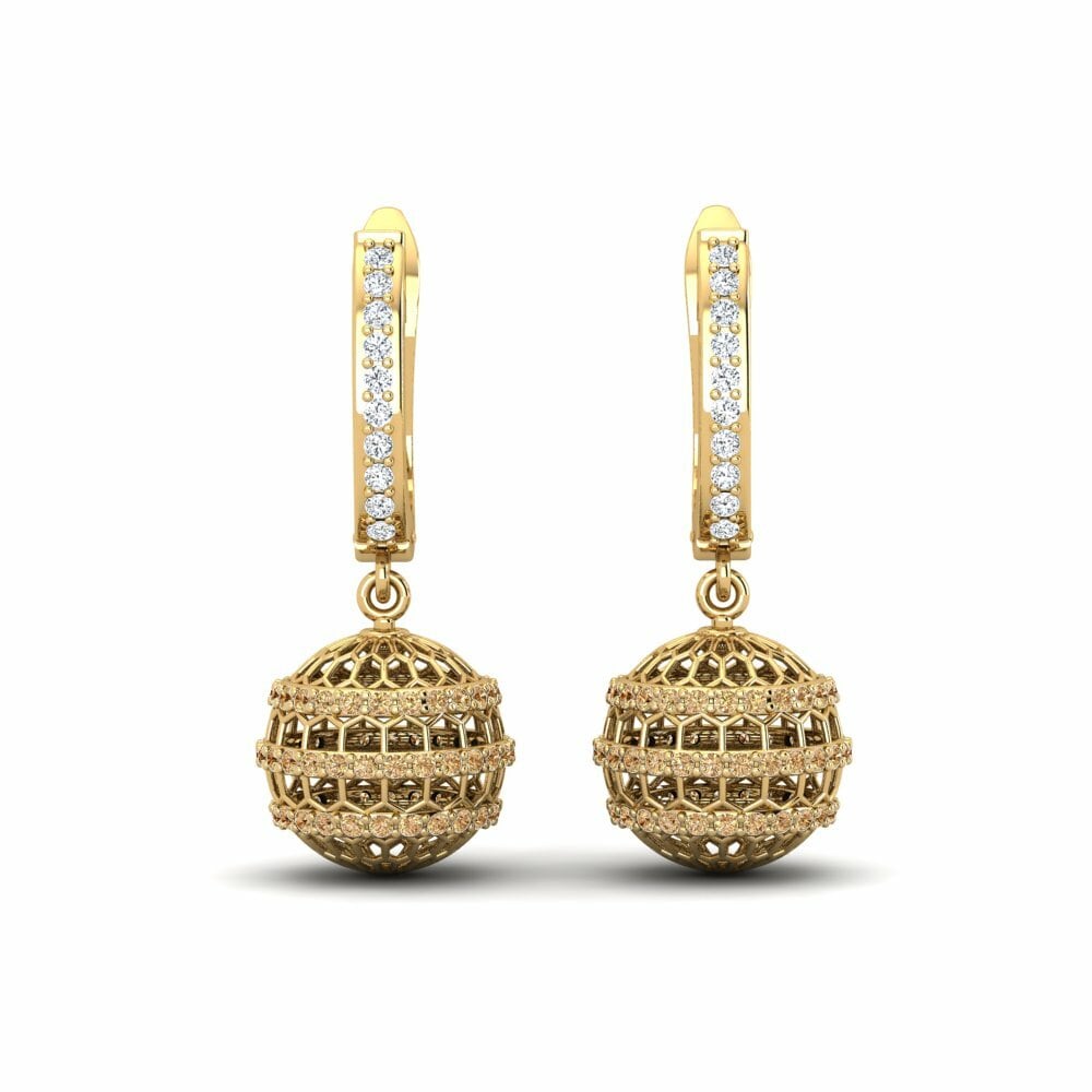 Or Jaune 14k Boucle d'oreille femme Lobelia