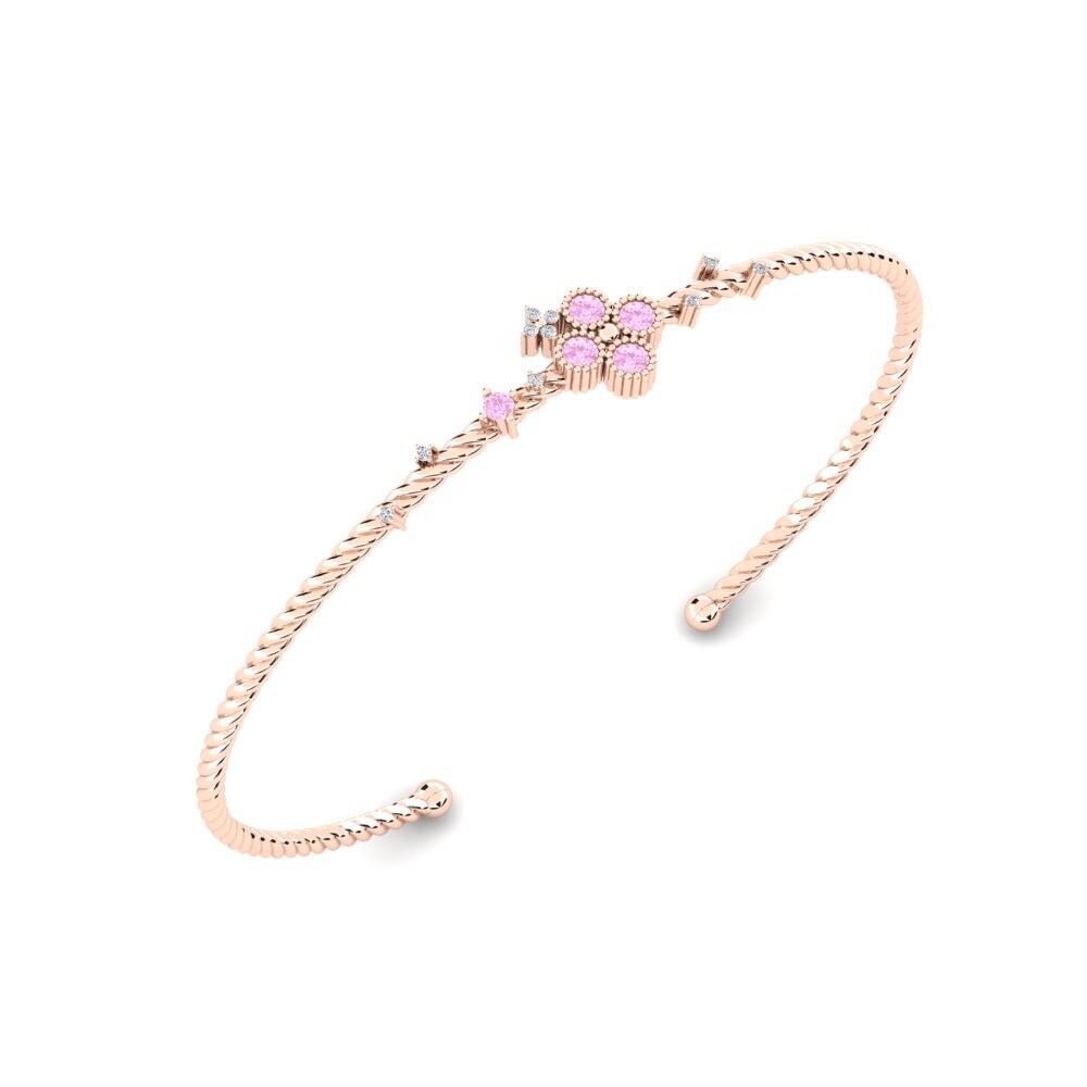 Pembe Safir Kadın Bileklik Lock