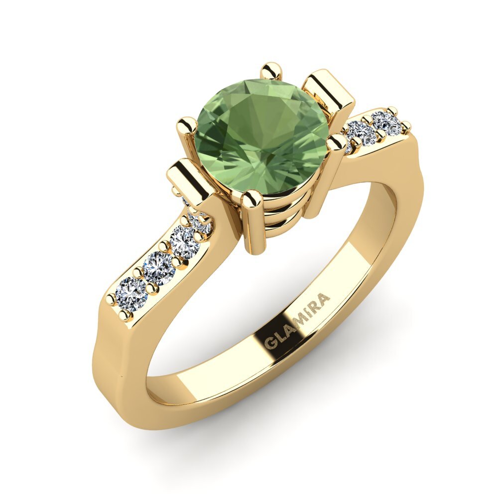 Green Sapphire Engagement Ring Logd