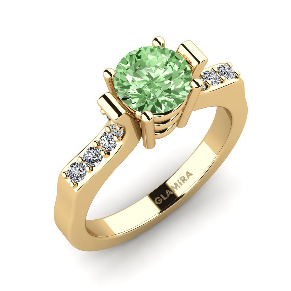 Green Diamond Engagement Ring Logd