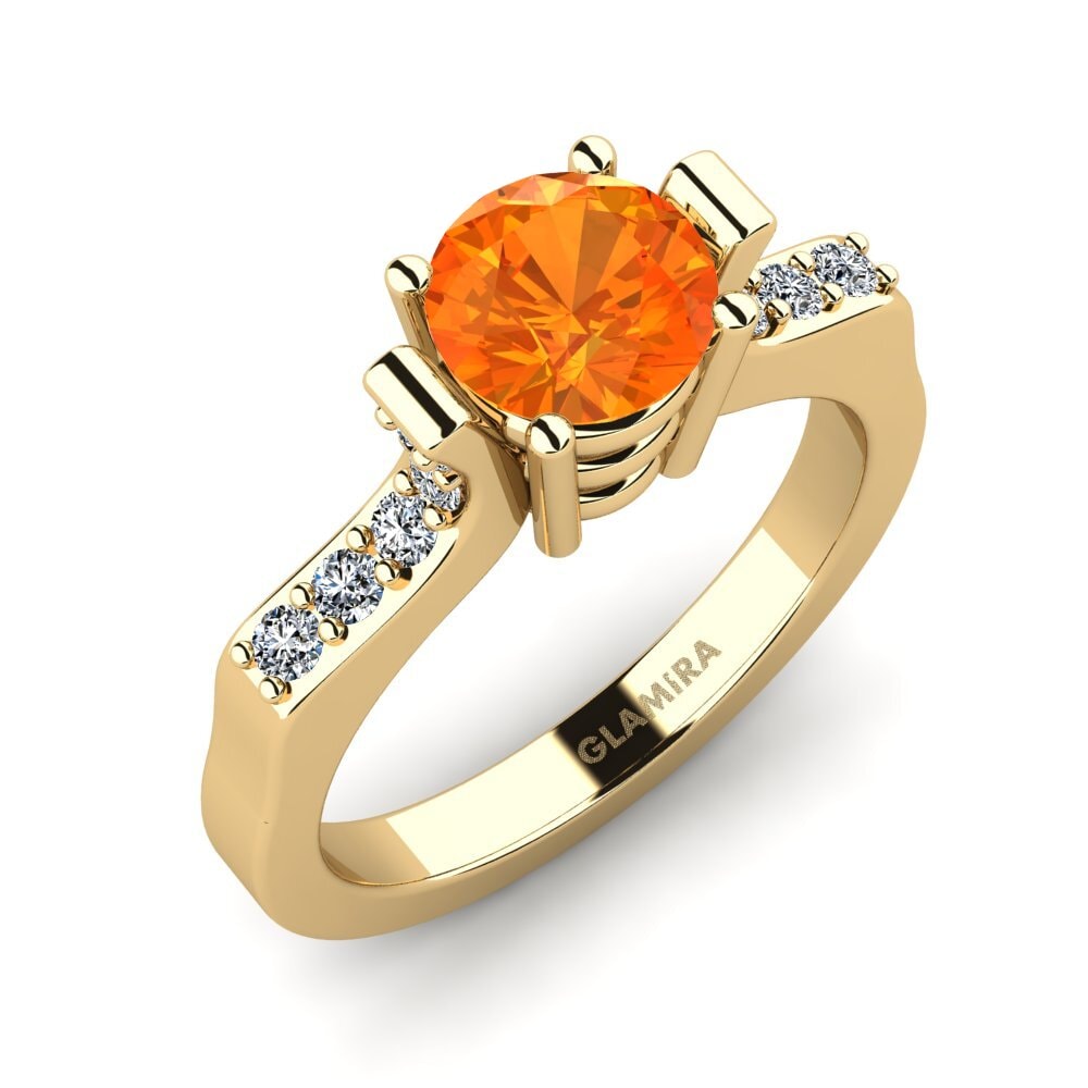 Orange Sapphire Engagement Ring Logd