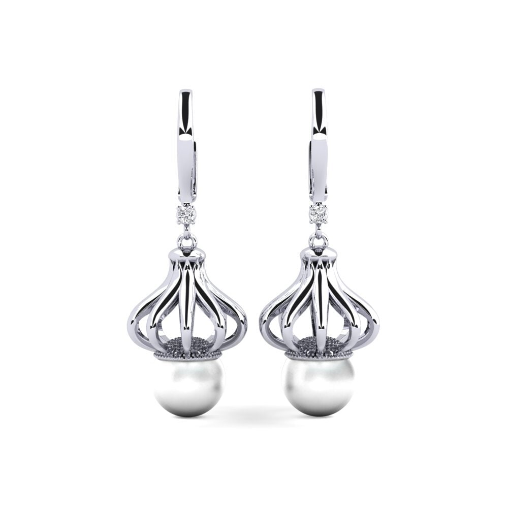 18ct White Gold Diamond Women's Earring Logeable