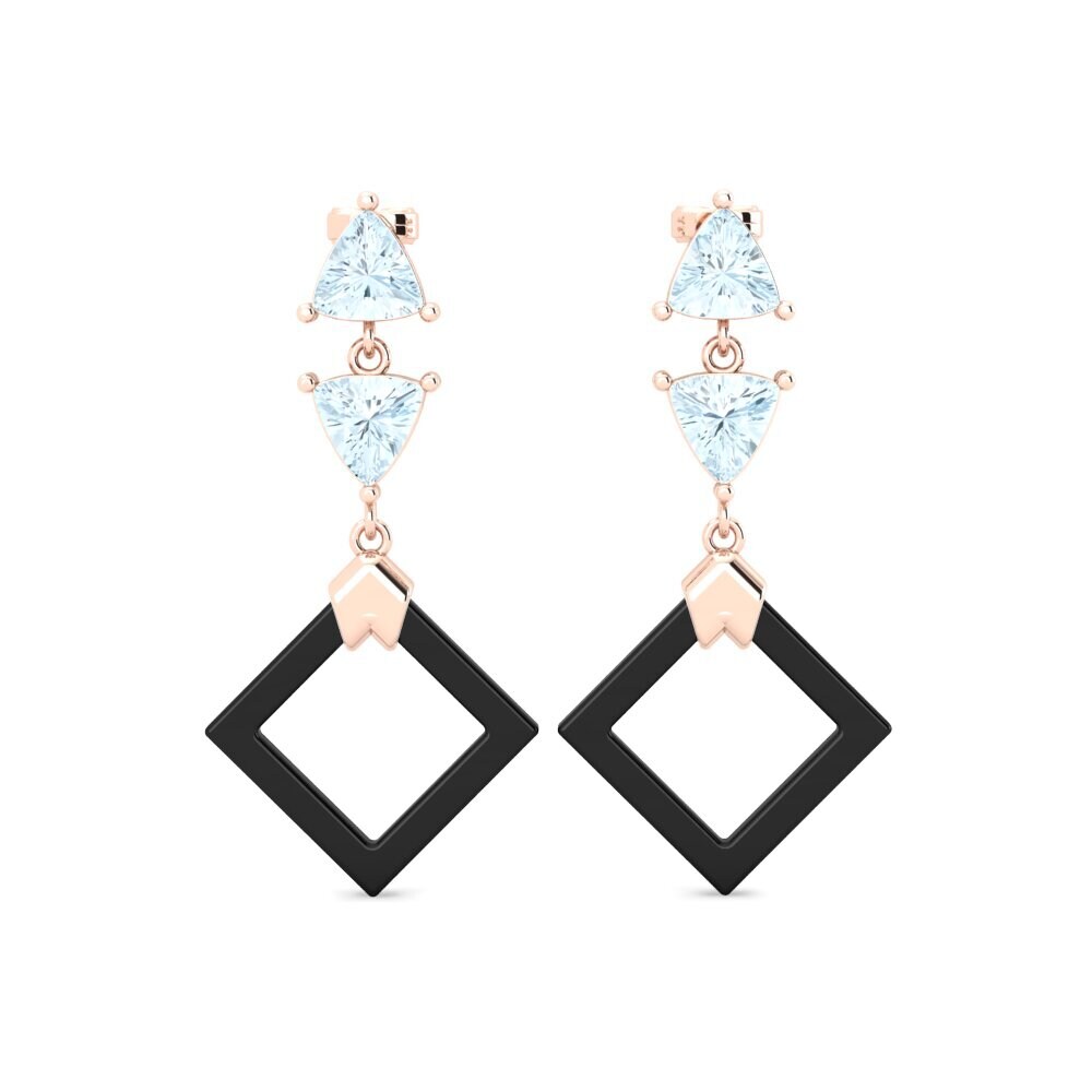14k Rose Gold Aquamarine Women's Earring Loida