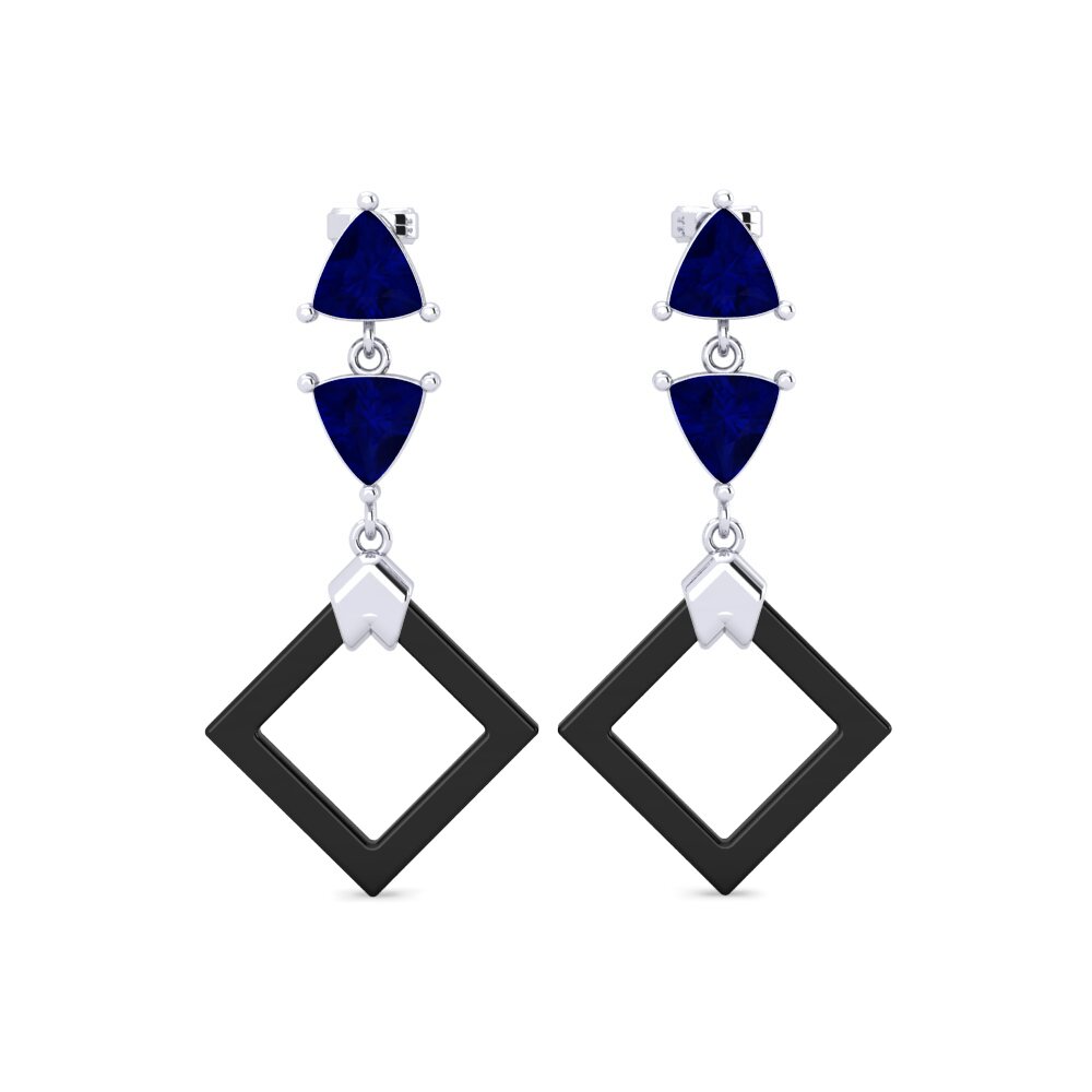 White Silver Sapphire Women's Earring Loida