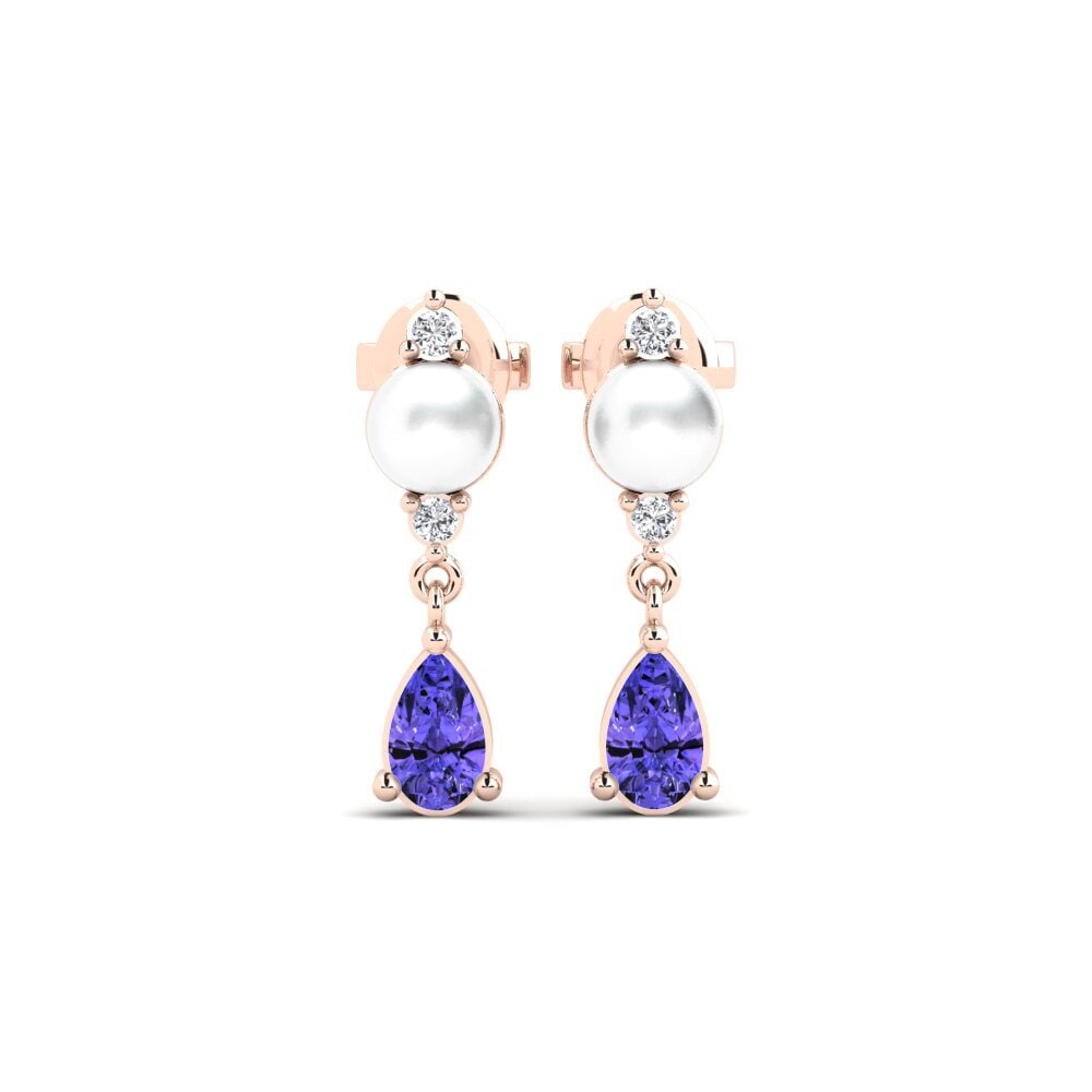 14ct Rose Gold Tanzanite Women's Earring Loirevalley