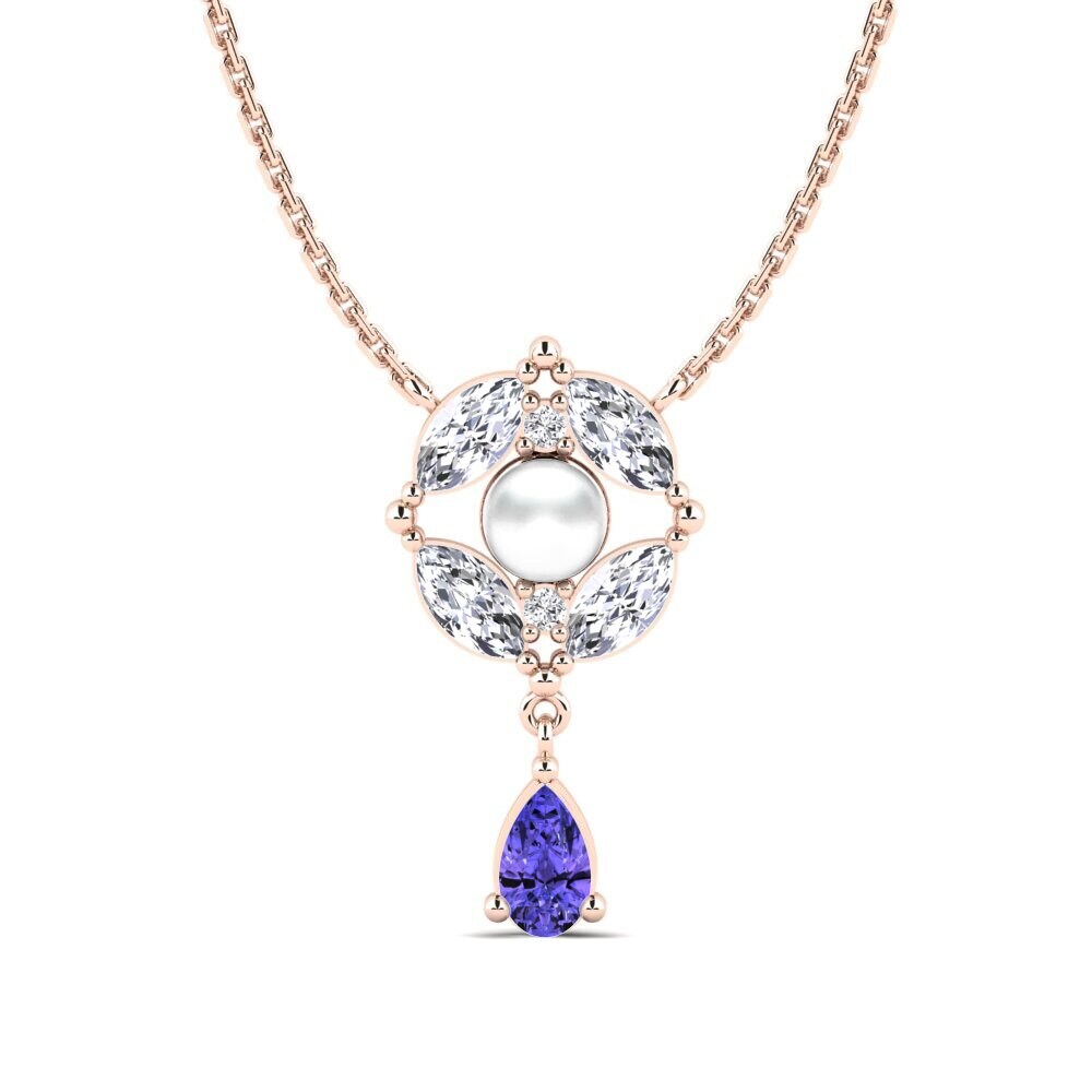 14ct Rose Gold Tanzanite Women's Necklace Loirevalley