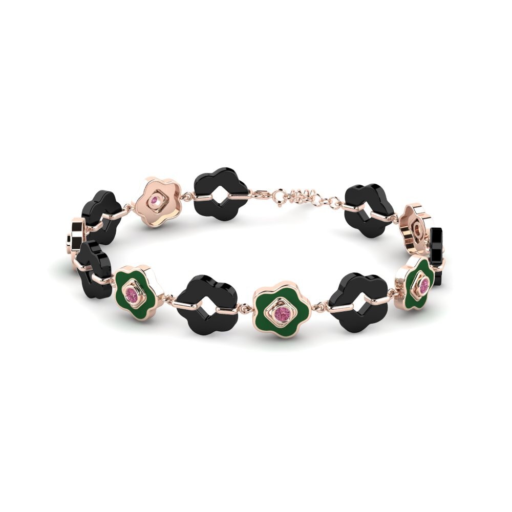 14K Rose Gold Rhodolite Garnet Bracelet Lokken