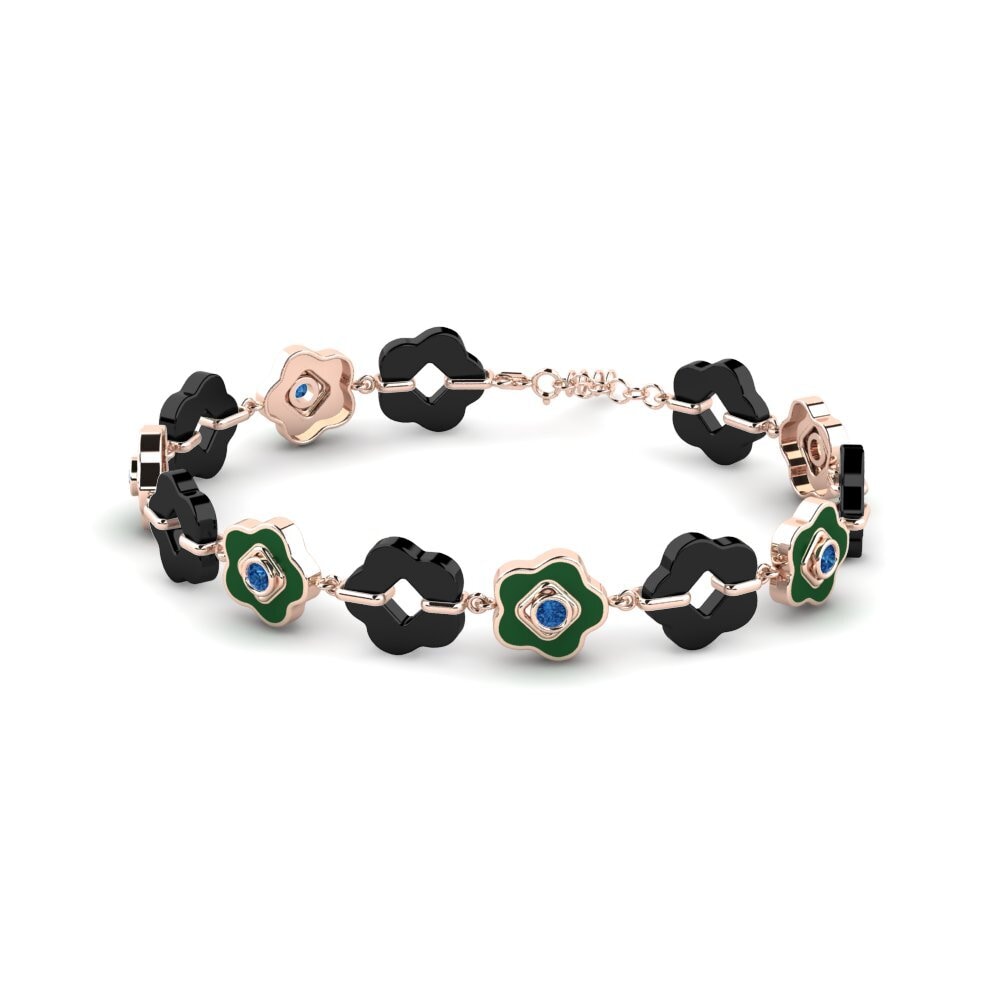 14K Rose Gold Dark Blue Zirconia Bracelet Lokken