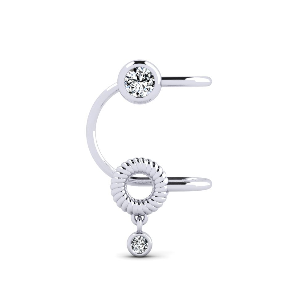 White Silver Round Women's Earring Lonaxz