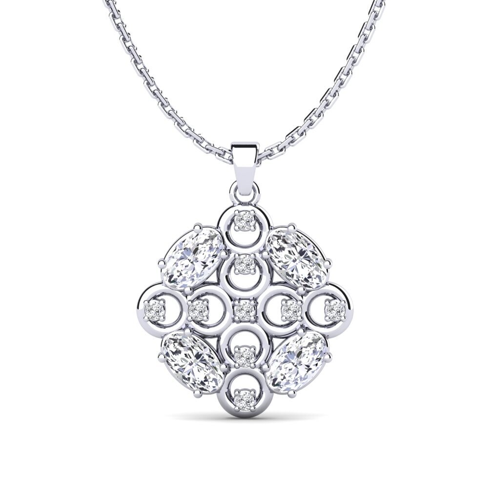 Ciondolo Argento Con Zirconie E Gemma Cambia Colore &ndash; Forma Ovale 22x18mm (Promo 2+1)