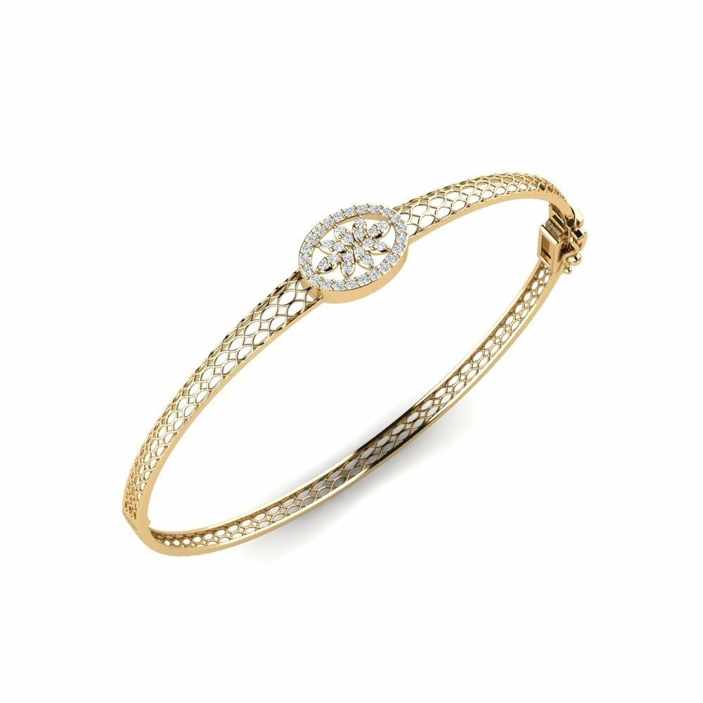 Or Jaune 14k Bracelet jonc femme Loraine