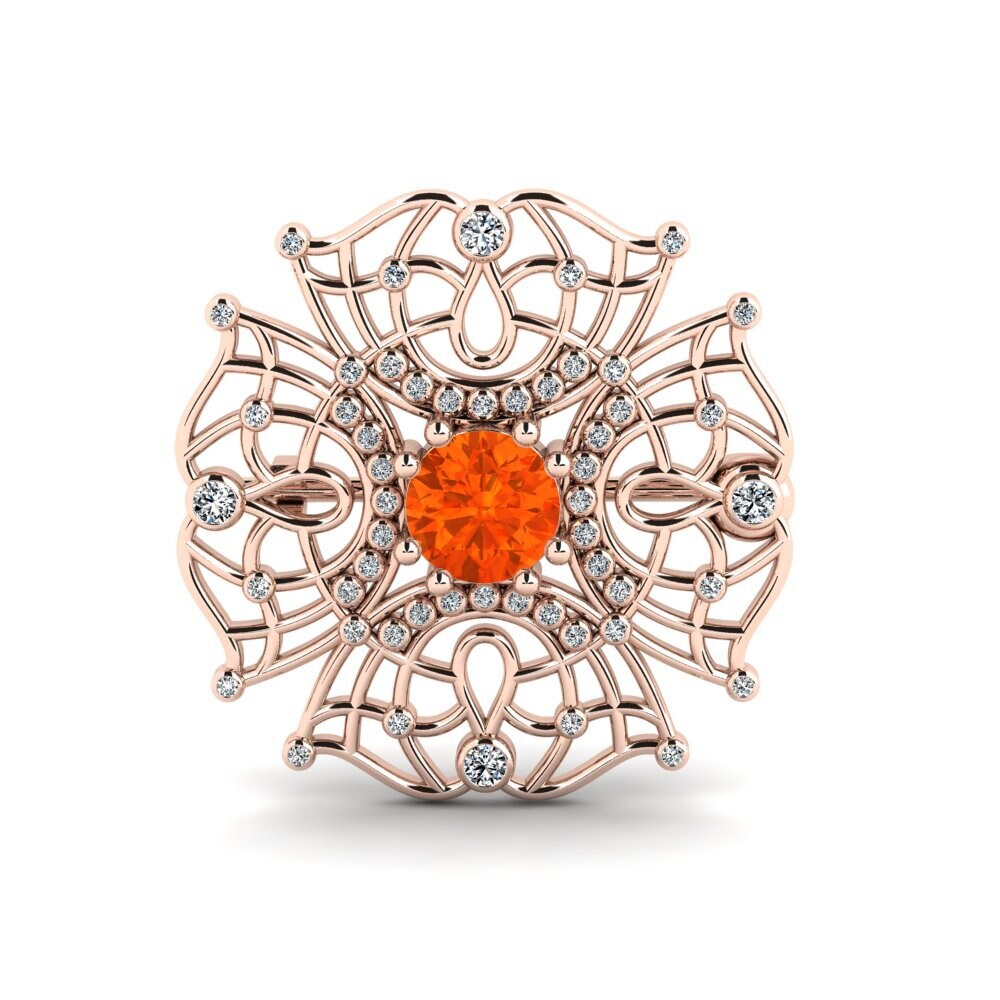 Fire Opal Brooch Lorence