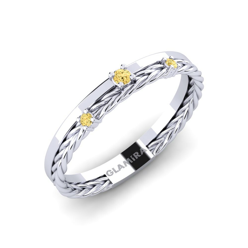 Swing Rings GLAMIRA Lorenz 585 White Gold Yellow Diamond