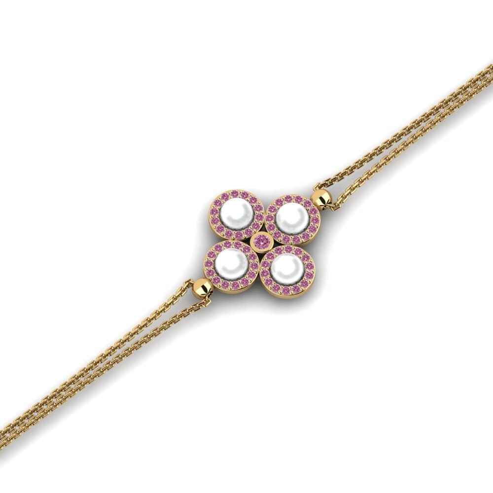 Gelbgold 585 Rhodolit-Granat Damen armband Lorfis