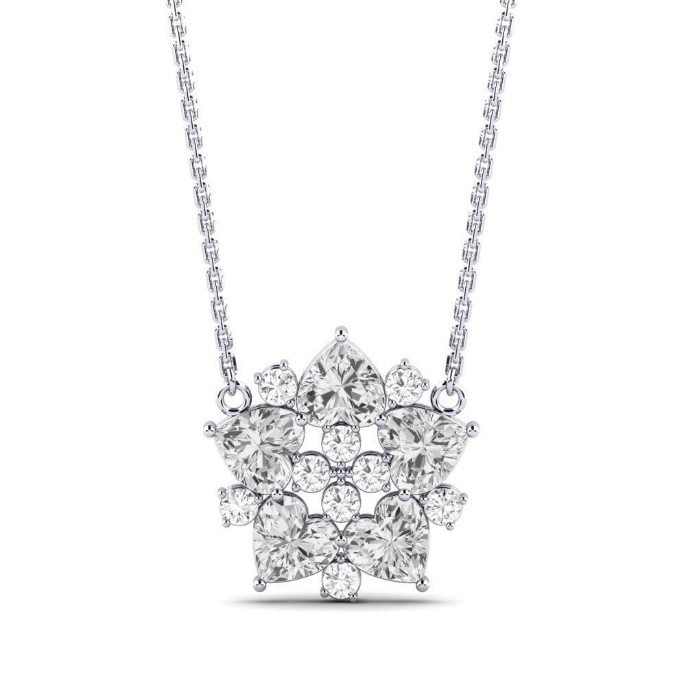 18ct White Gold White sapphire Women's Necklace Loria