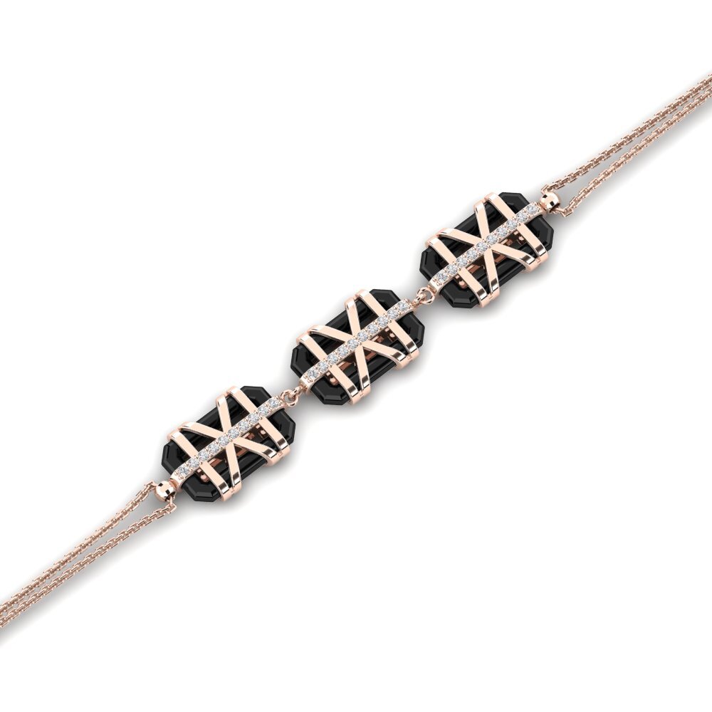 18k Oro Rosa Zafiro blanco Pulsera de Mujer Loris