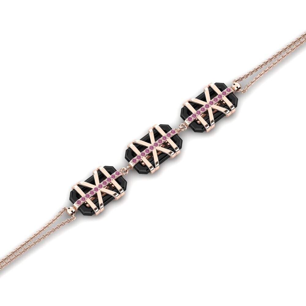 14K Rose Gold Rhodolite Garnet Bracelet Loris