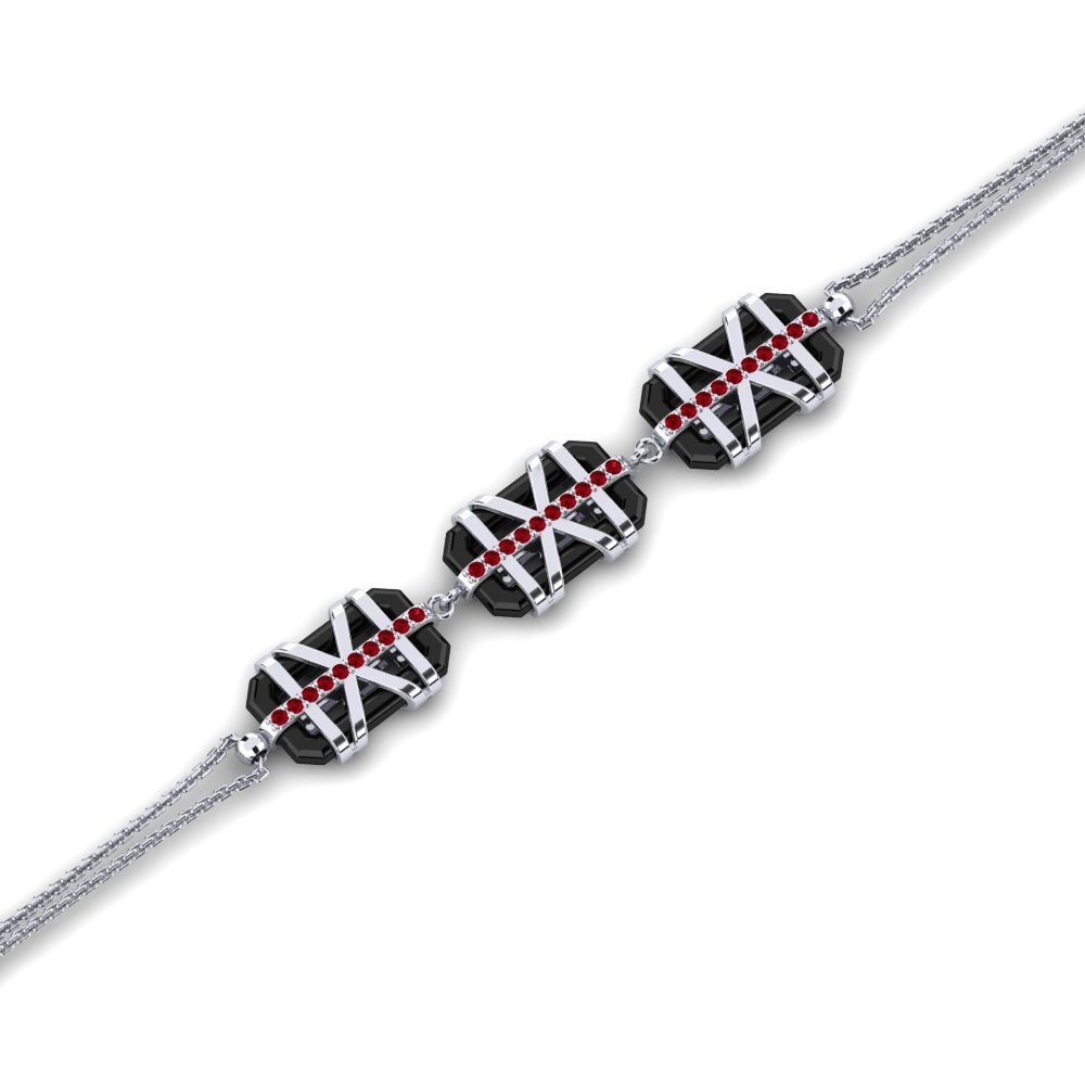 950 Palladium Red Zirconia Women's Bracelet Loris
