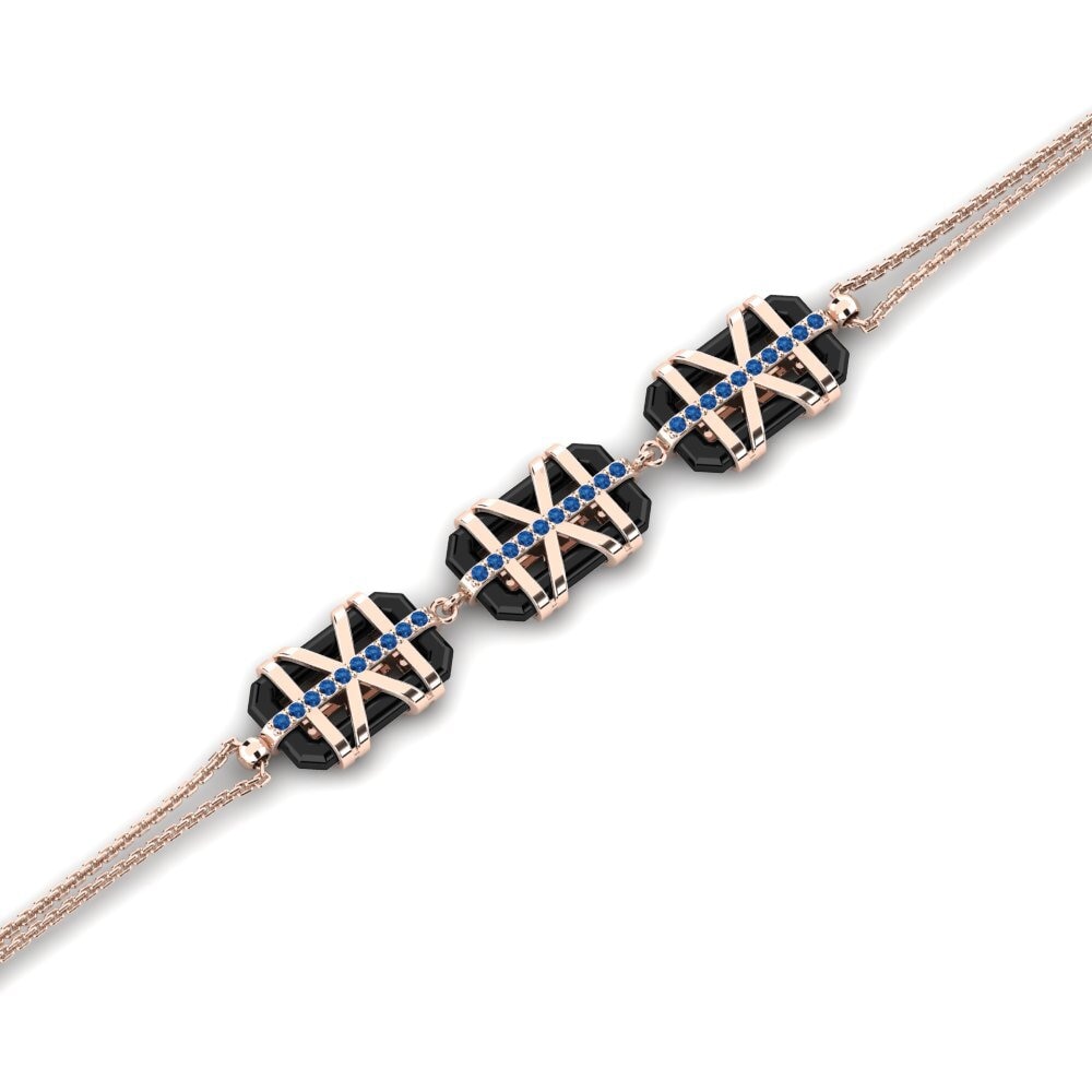 14K Rose Gold Dark Blue Zirconia Bracelet Loris