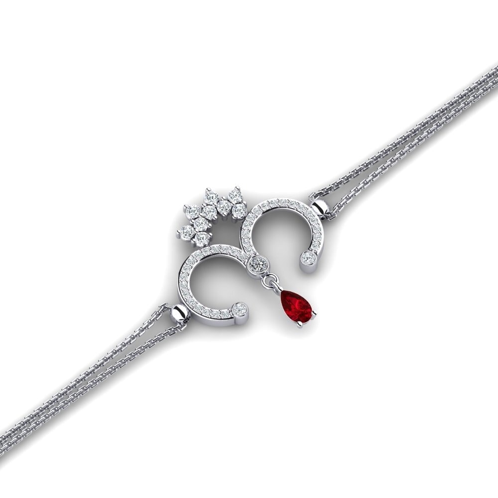 Pera Circonita Roja Pulsera de Mujer Losenoid