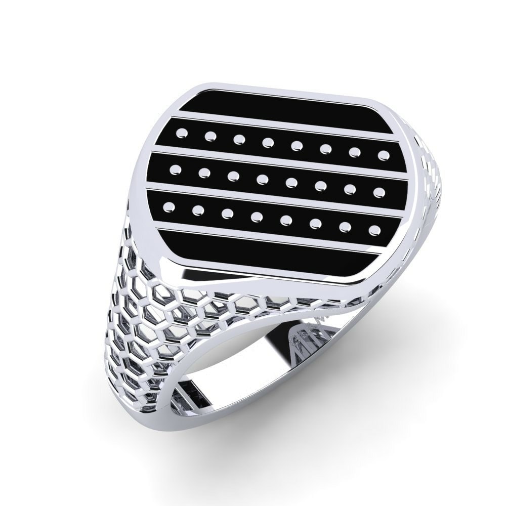 9k White Gold Men's Pinky Ring Lostruq