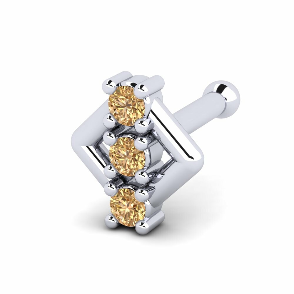 Bruine Diamant Neus Pin Lotto