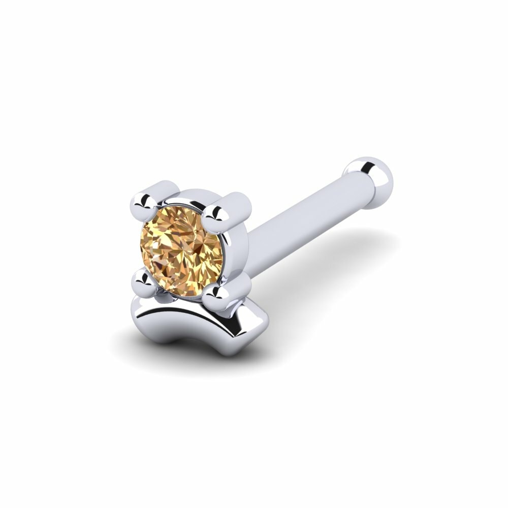 Bruine Diamant Neus Pin Loud
