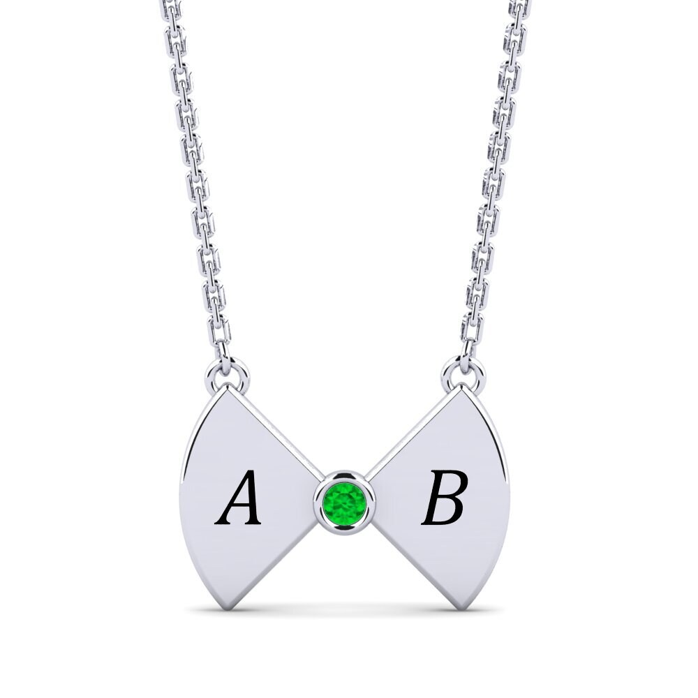 Weiß-Silber Smaragd Damen halskette Louie