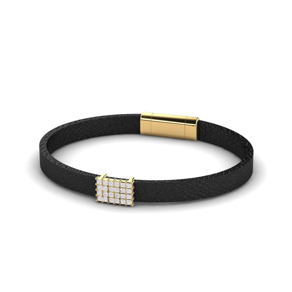 18ct Yellow Gold White sapphire Men's Bracelet Louis