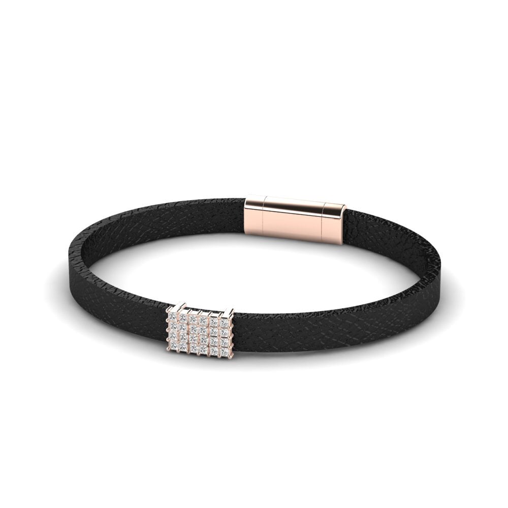 9K Rose Gold Moissanite Men's Bracelet Louis