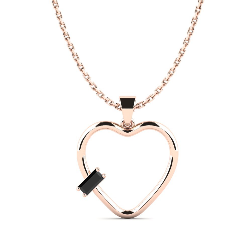 Baguette Black Sapphire Women's Pendant Lourosa