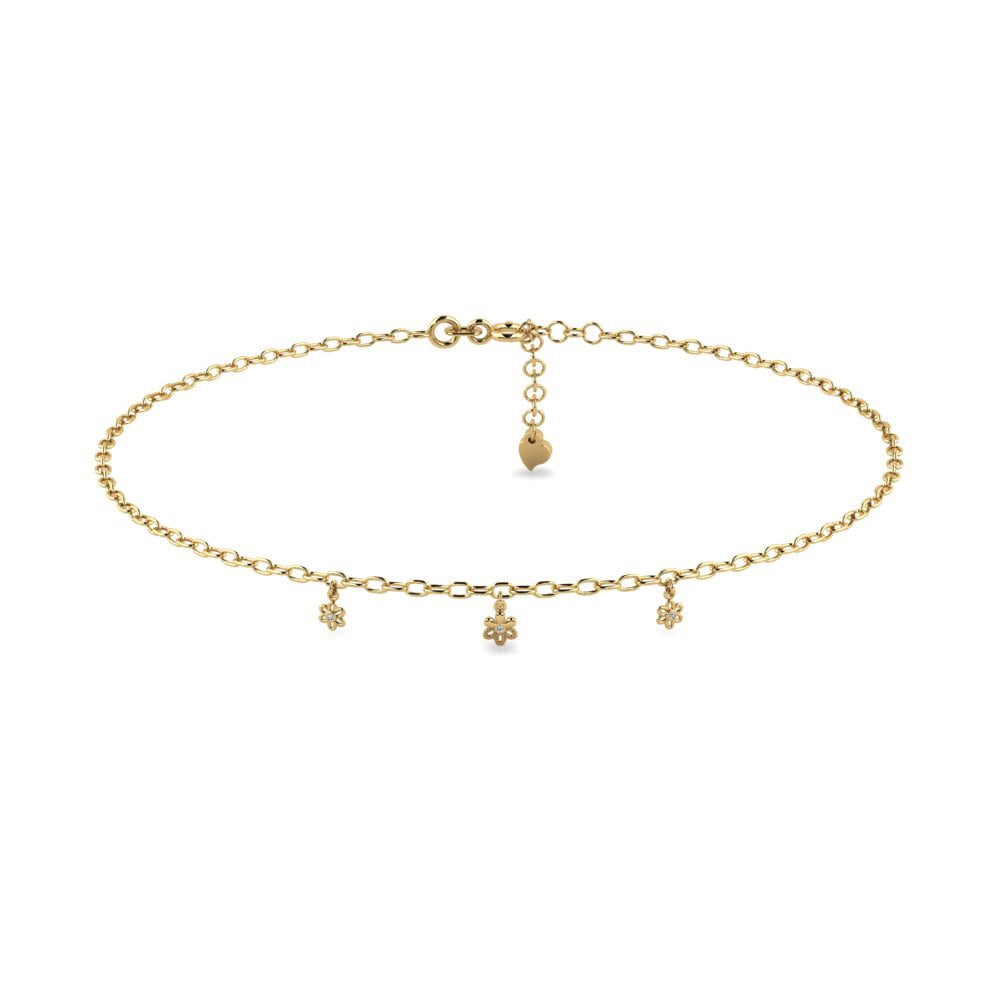 Or Jaune 18k Chaîne cheville femme Louvren