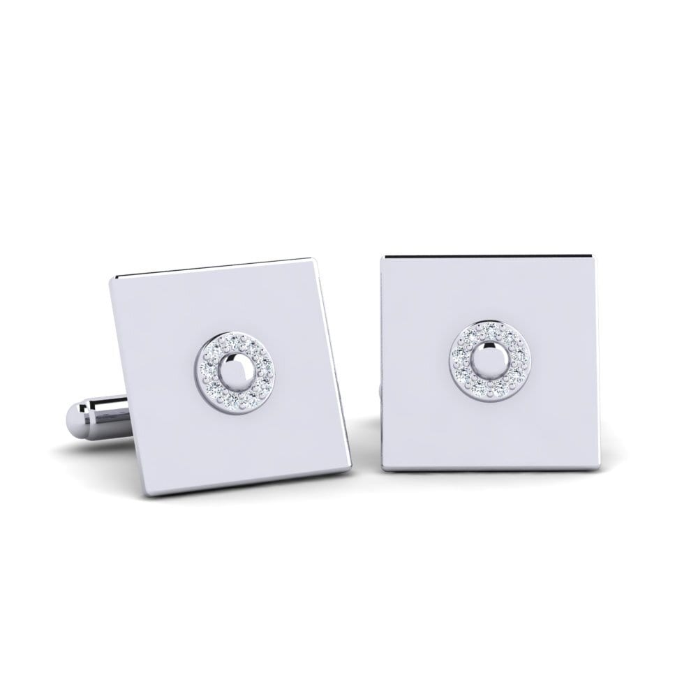 Boutons De Manchette Vintage Larter Platine 14K M.O.P. Diamant | Bijou Homme Occasion Déco