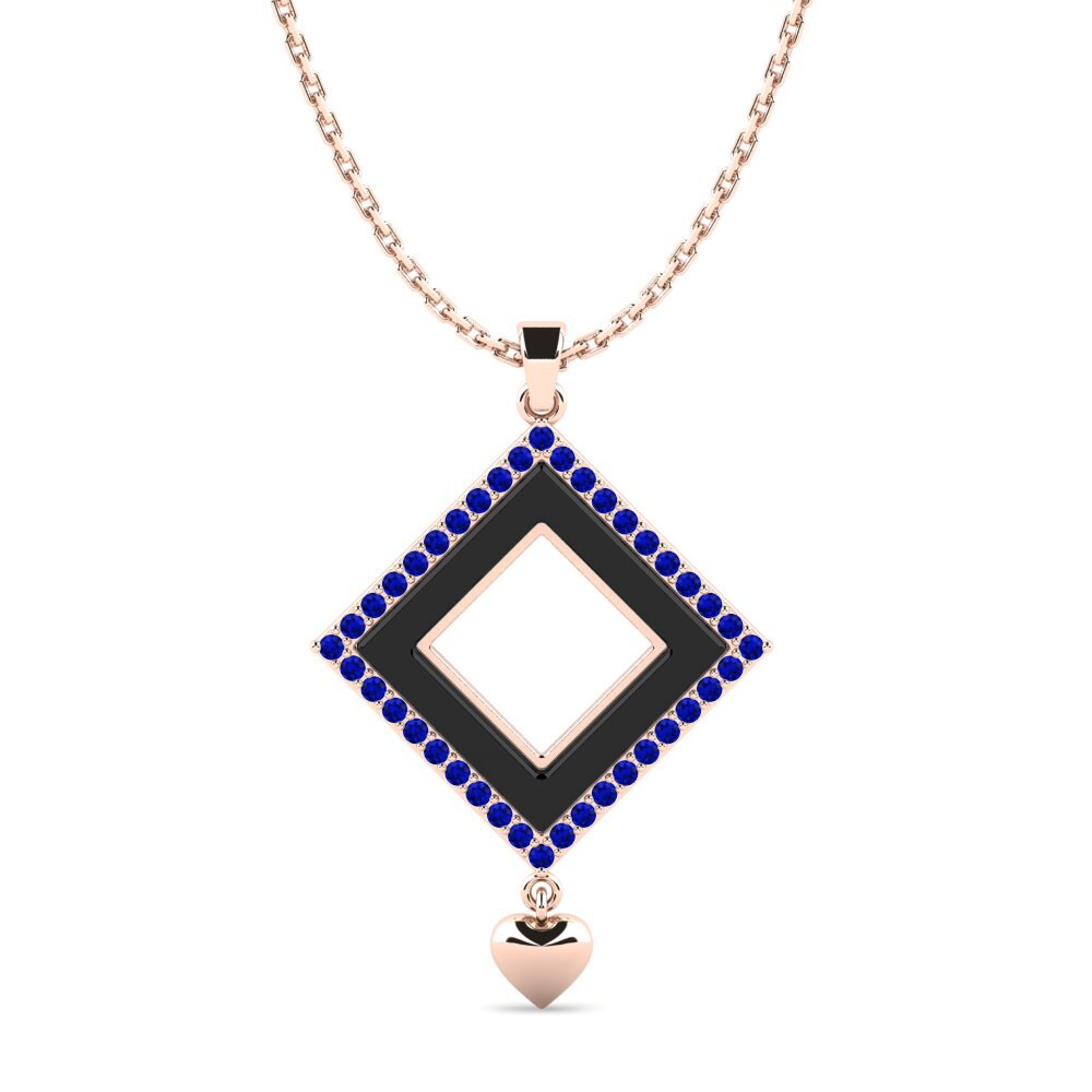 9ct Rose Gold Sapphire Women's Pendant Loveridge