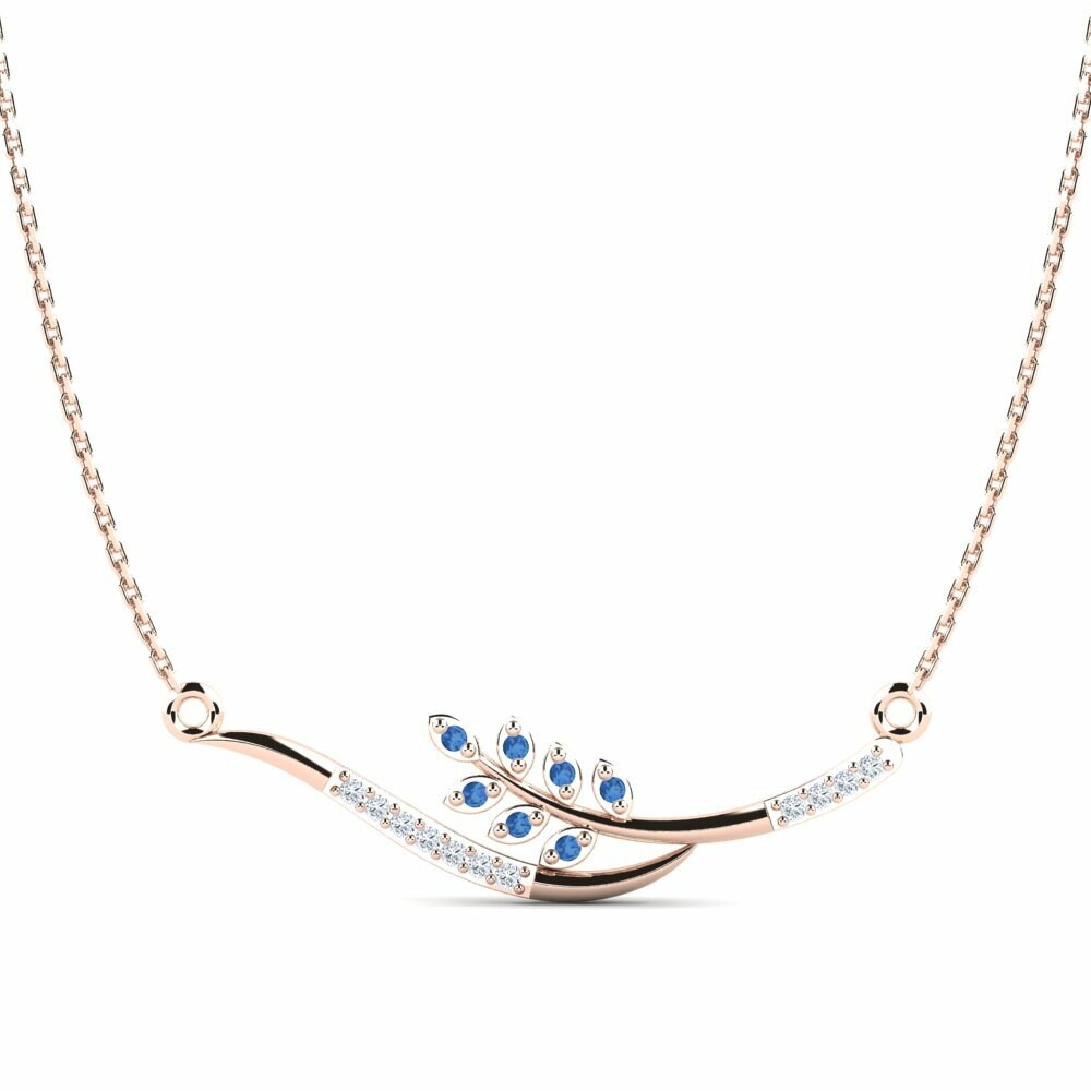 Vàng Hồng 9K Đá Zirconia Xanh Lam Dây chuyền nữ Lovissa