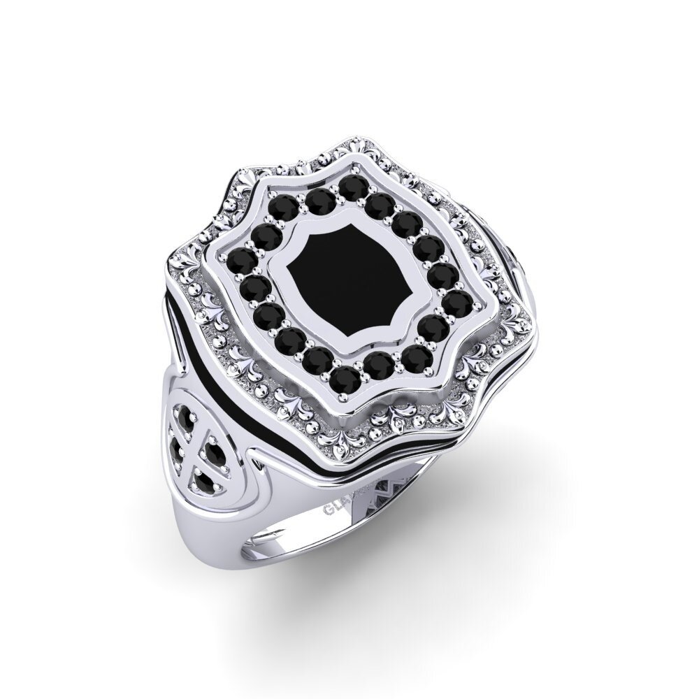 Diamant Noir Bague pour homme Lseneaa
