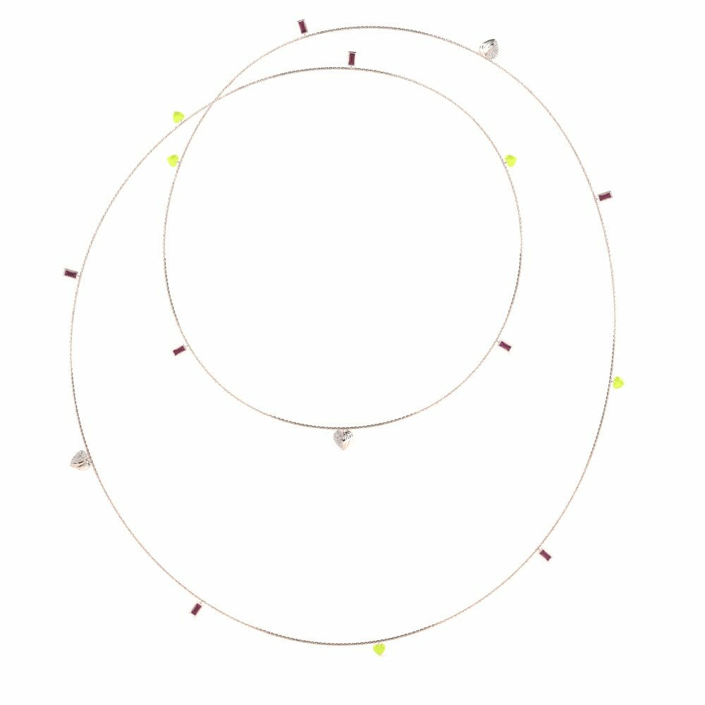 Vàng Hồng 9K Đá Rhodolite Dây chuyền nữ Lubov