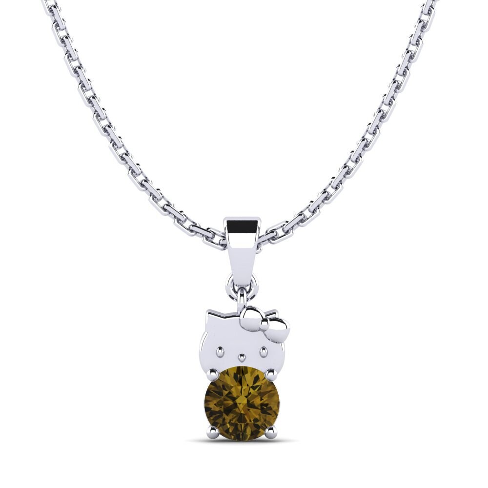 Plata 925 Circón Marrón Colgante de Mujer Lucci