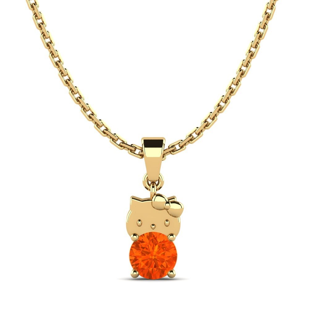 9k Oro Amarillo Ópalo Fuego Colgante de Mujer Lucci
